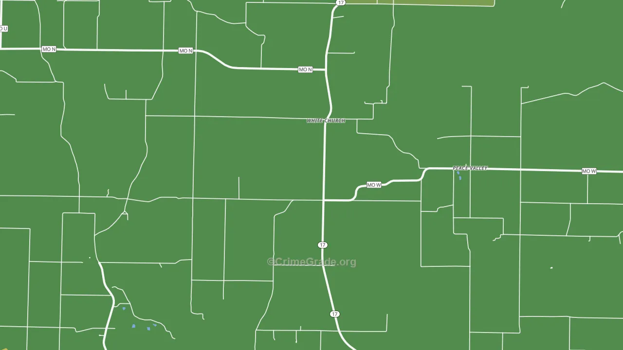 White Church, MO Map of Theft Rates