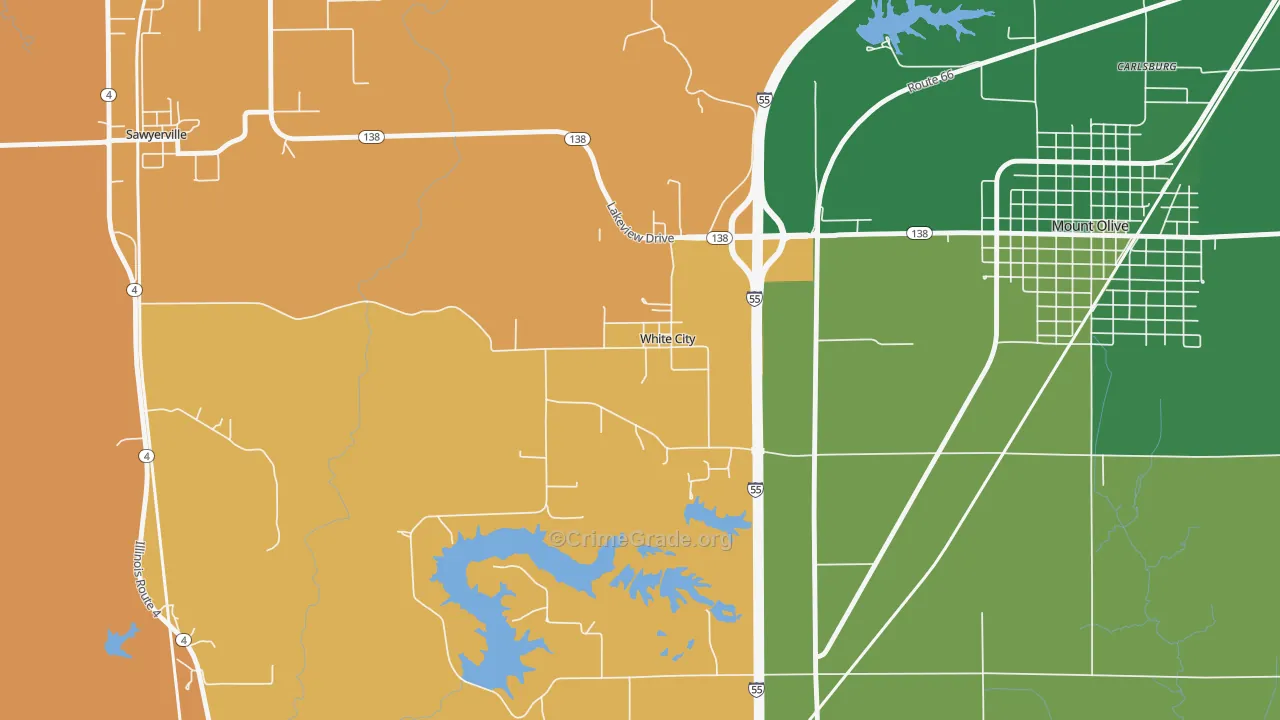 White City, IL Map of Theft Rates