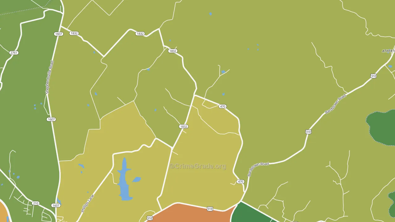 White City, KY Map of Theft Rates