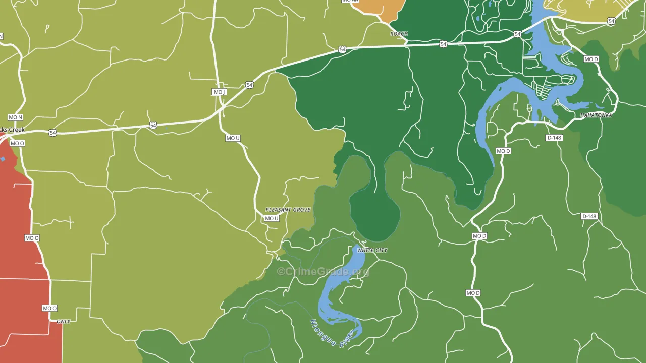 White City, MO Map of Theft Rates