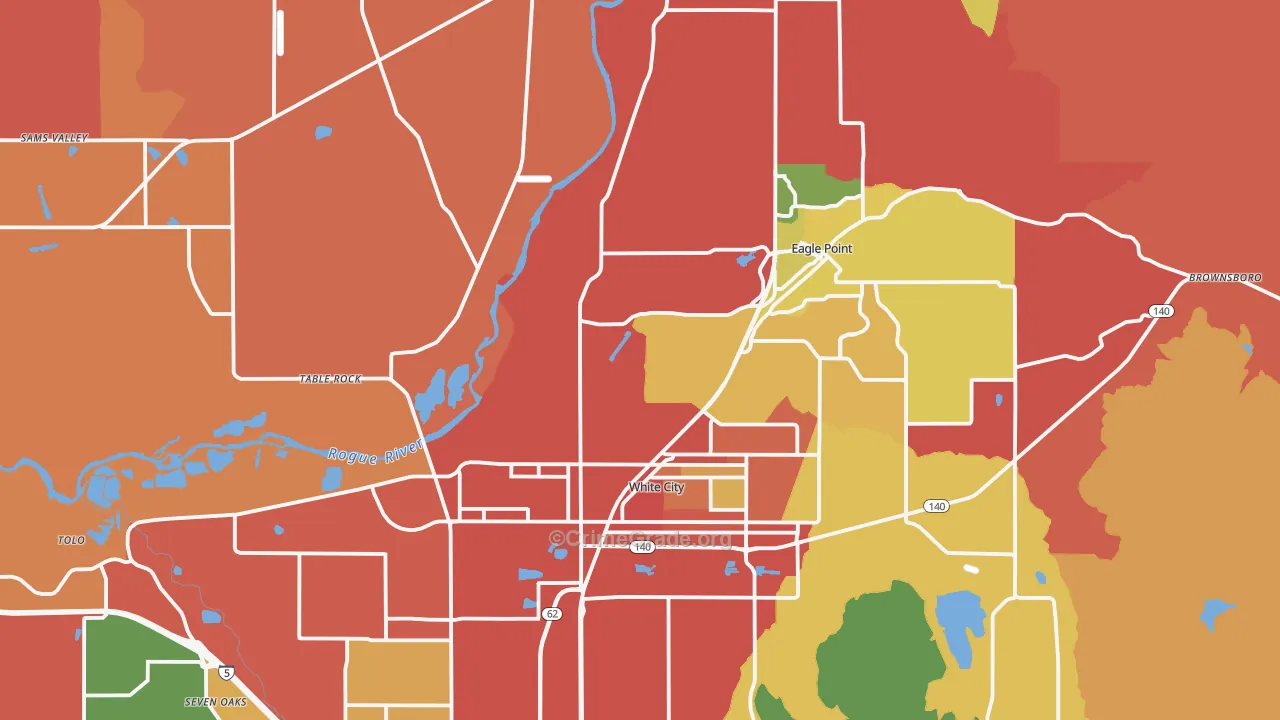 White City, OR Map of Theft Rates