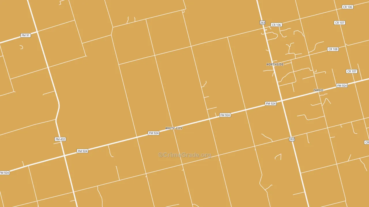 White City, TX Map of Theft Rates