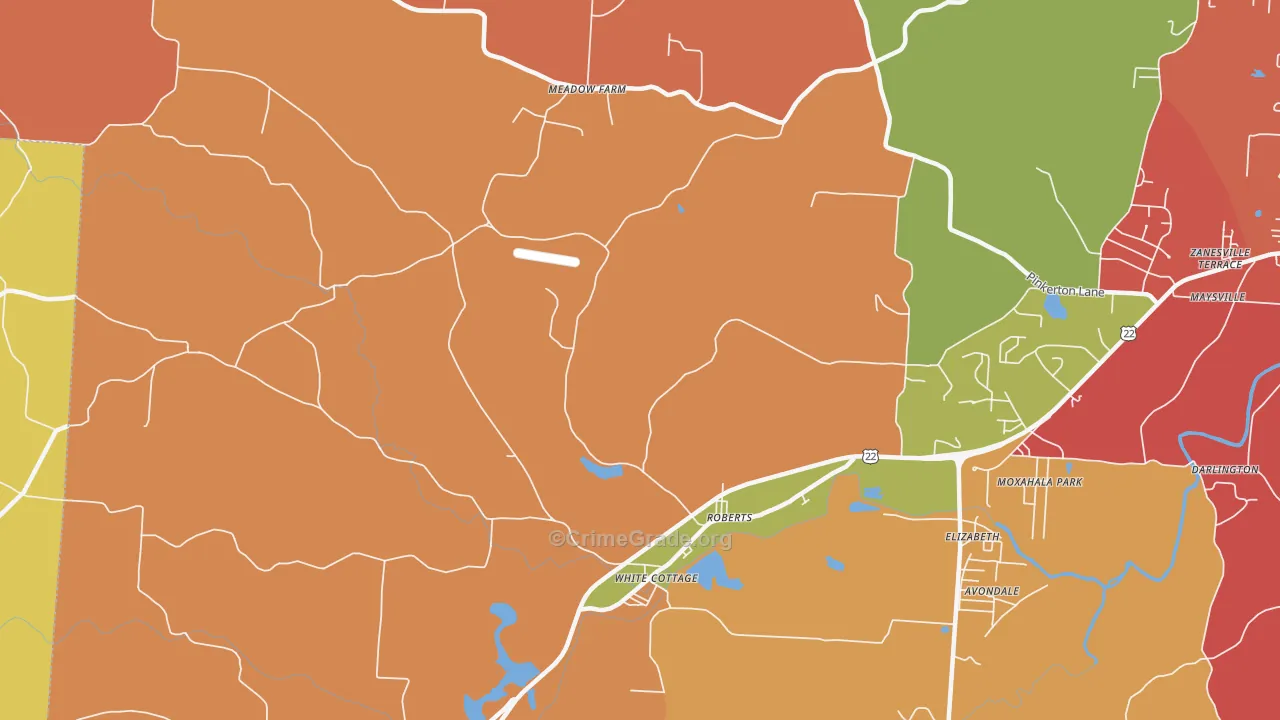 White Cottage, OH Map of Theft Rates