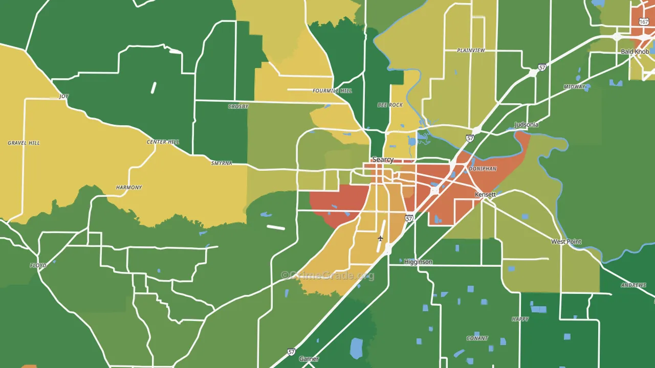 White County, AR Map of Theft Rates