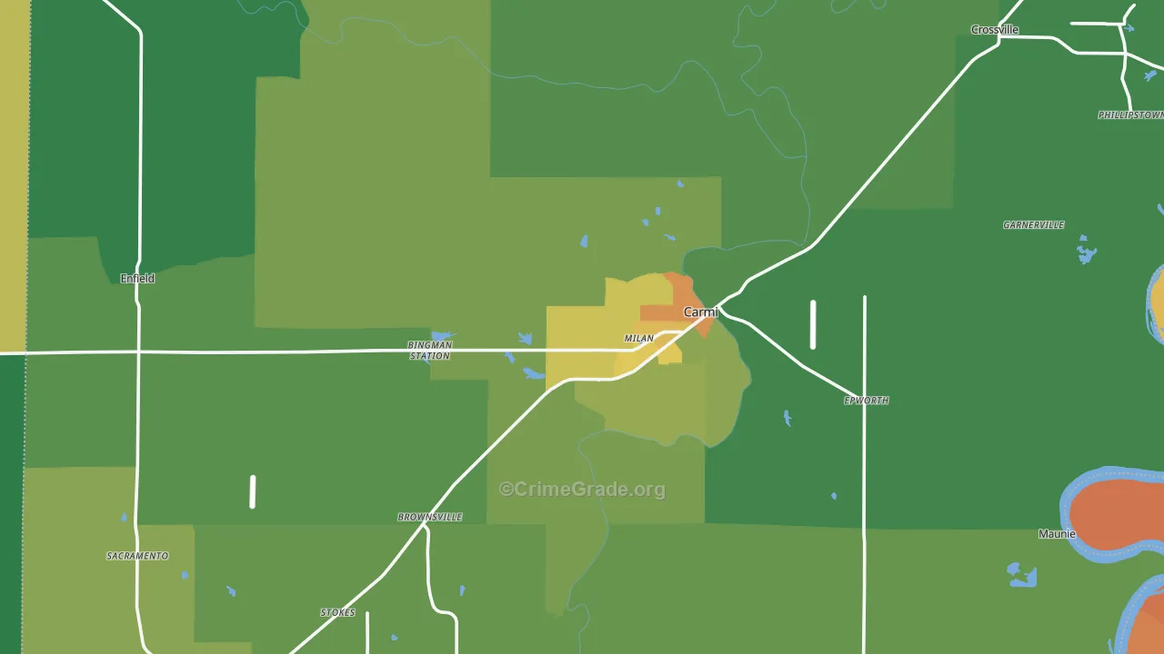 White County, IL Map of Theft Rates