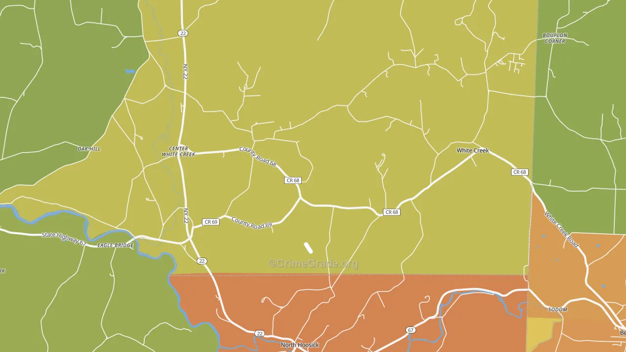 White Creek, NY Map of Theft Rates