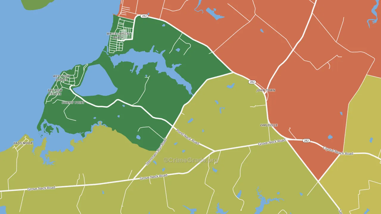 White Crystal Beach, MD Map of Theft Rates