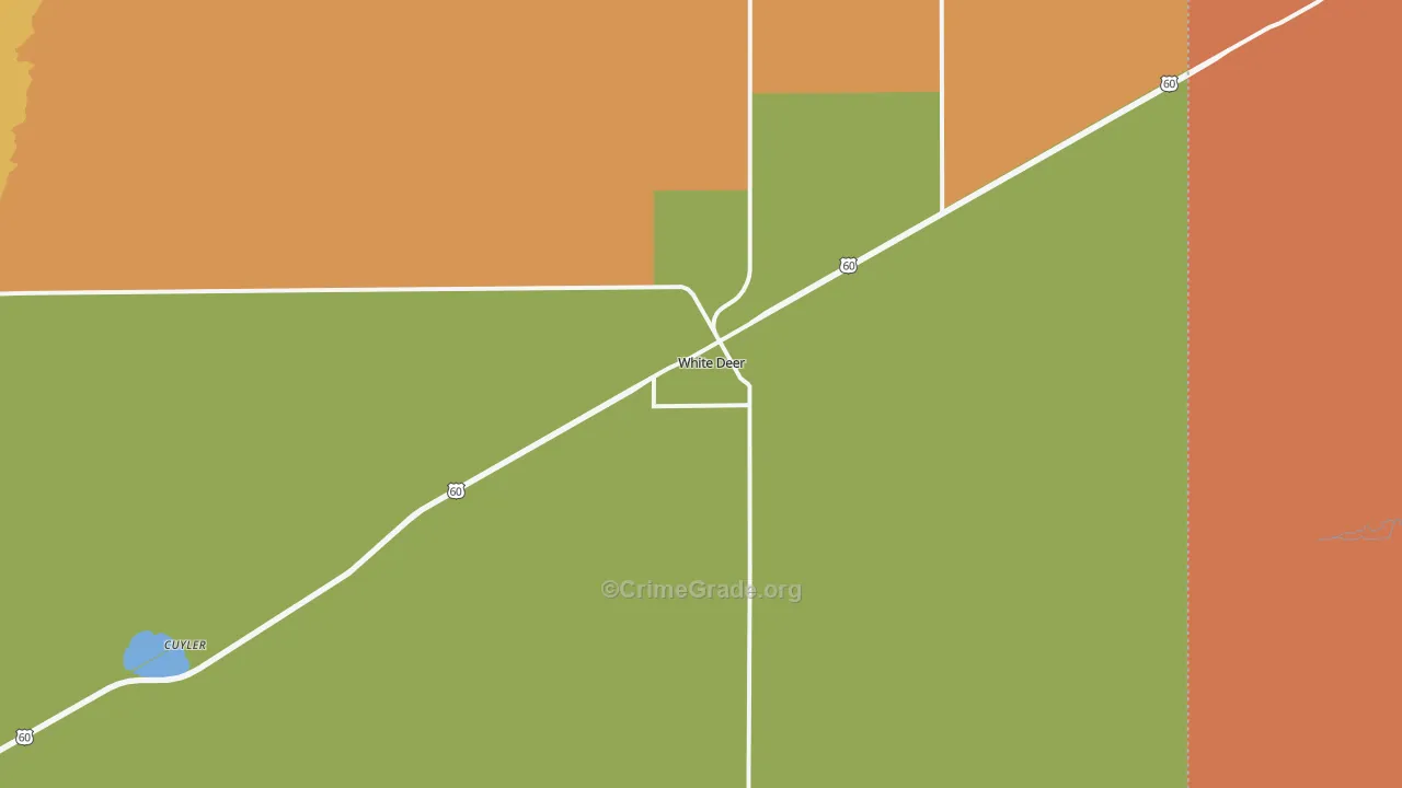 White Deer, TX Map of Theft Rates