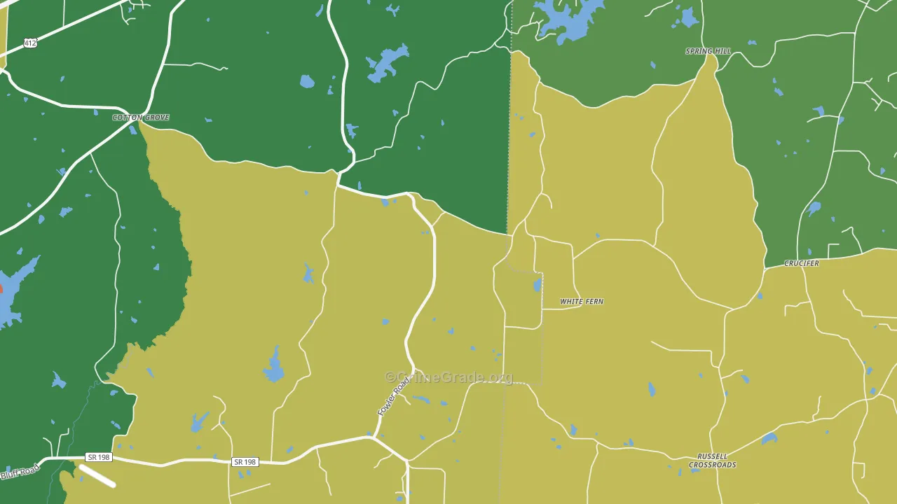 White Fern, TN Map of Theft Rates