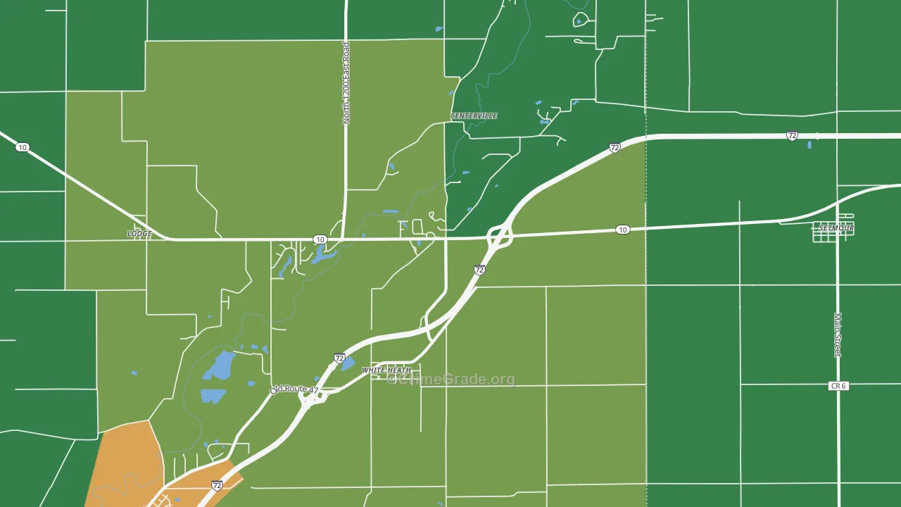 White Heath, IL Map of Theft Rates