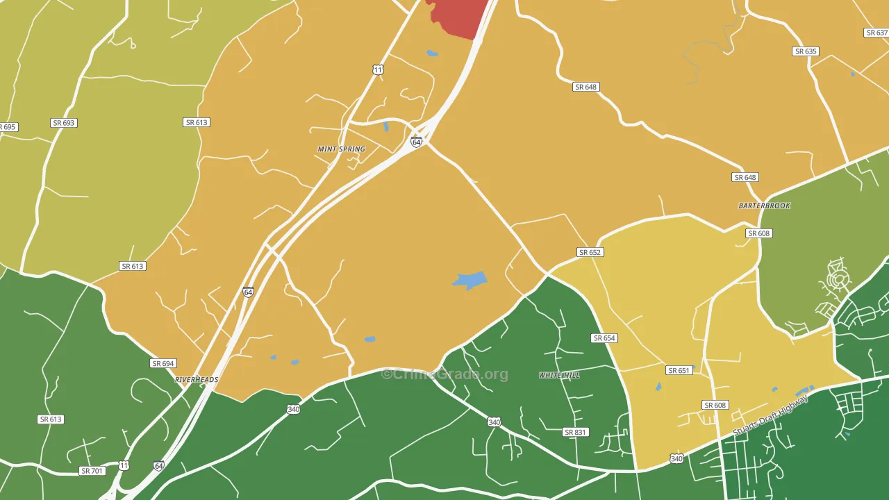 White Hill, VA Map of Theft Rates