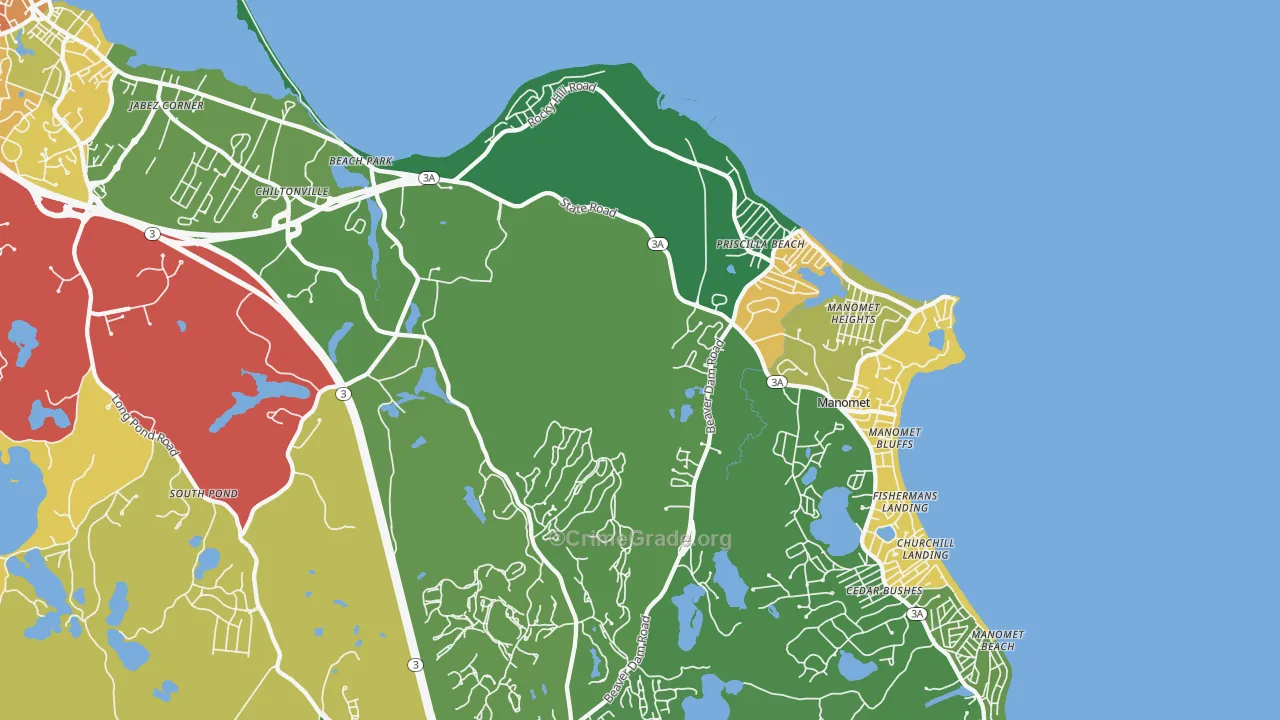 White Horse Beach, MA Map of Theft Rates
