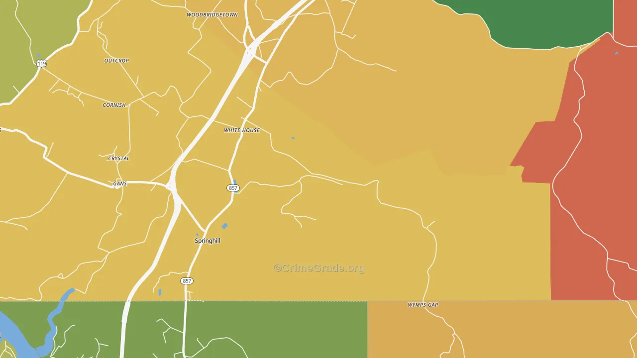 White House, PA Map of Theft Rates