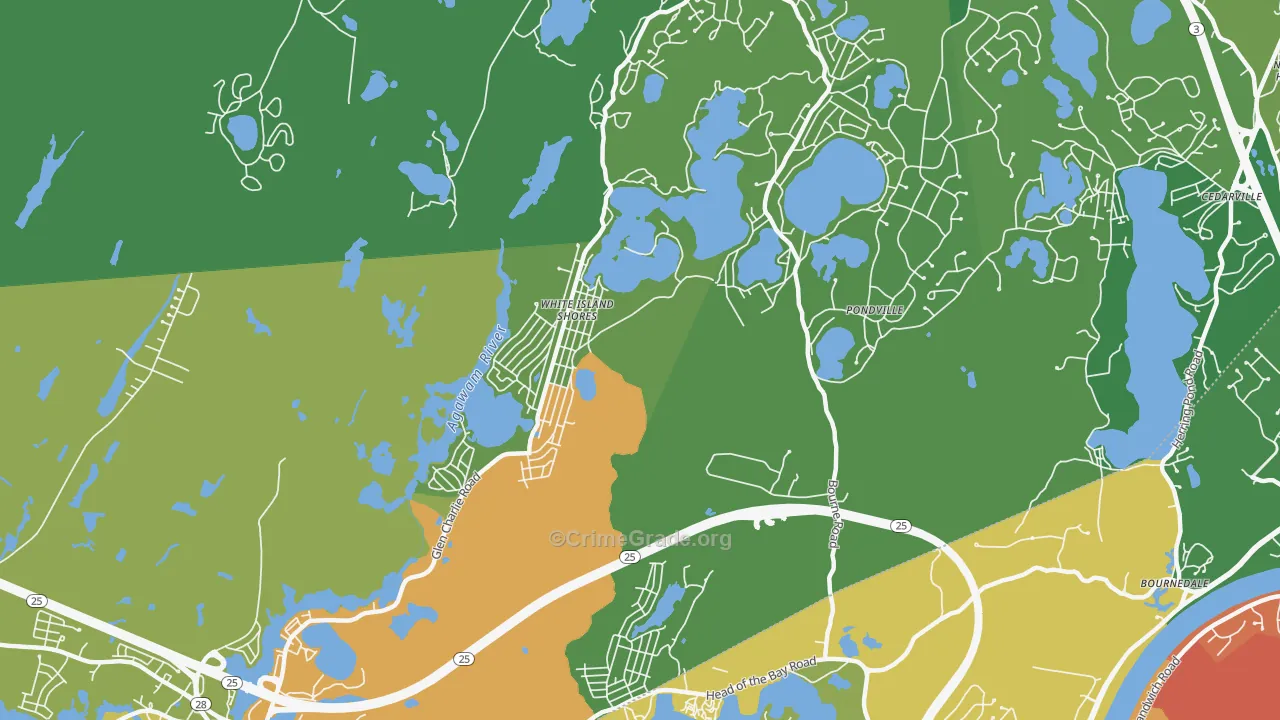 White Island Shores, MA Map of Theft Rates