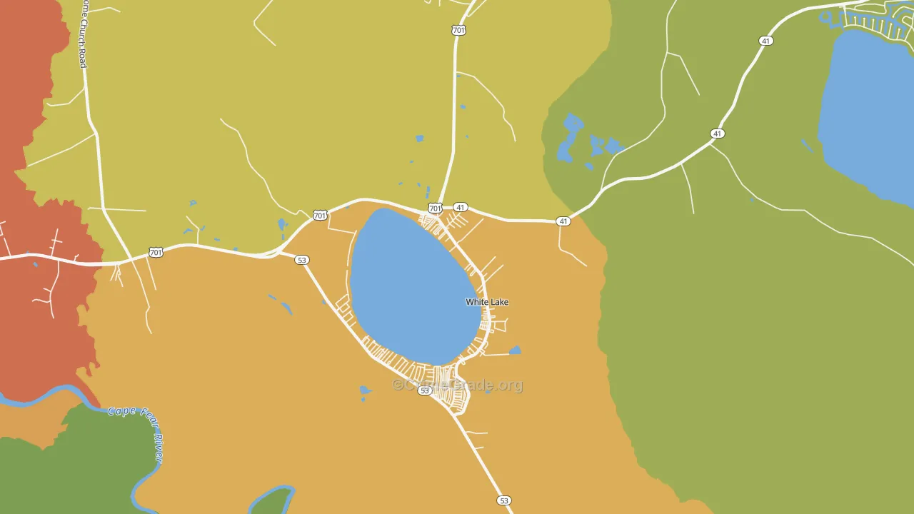 White Lake, NC Map of Theft Rates