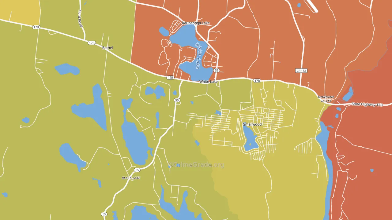 White Lake, NY Map of Theft Rates