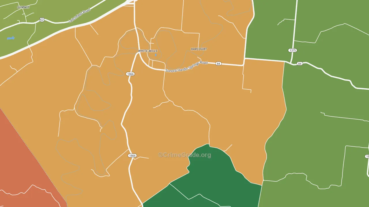 White Mills, KY Map of Theft Rates