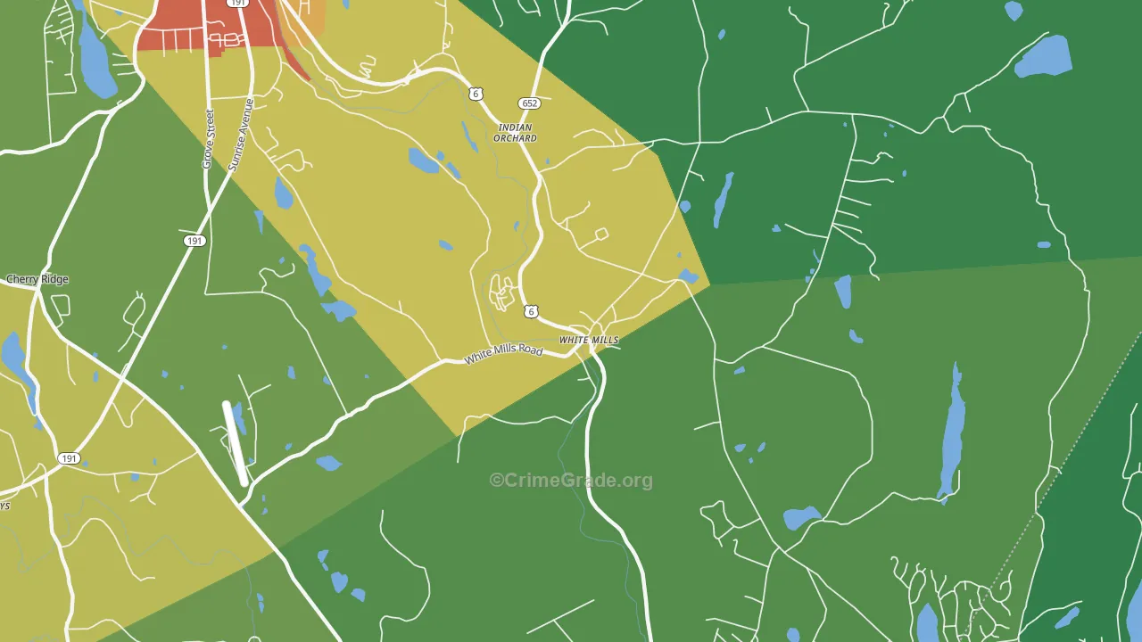 White Mills, PA Map of Theft Rates