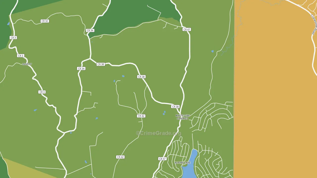 White Oak Springs, WV Map of Theft Rates