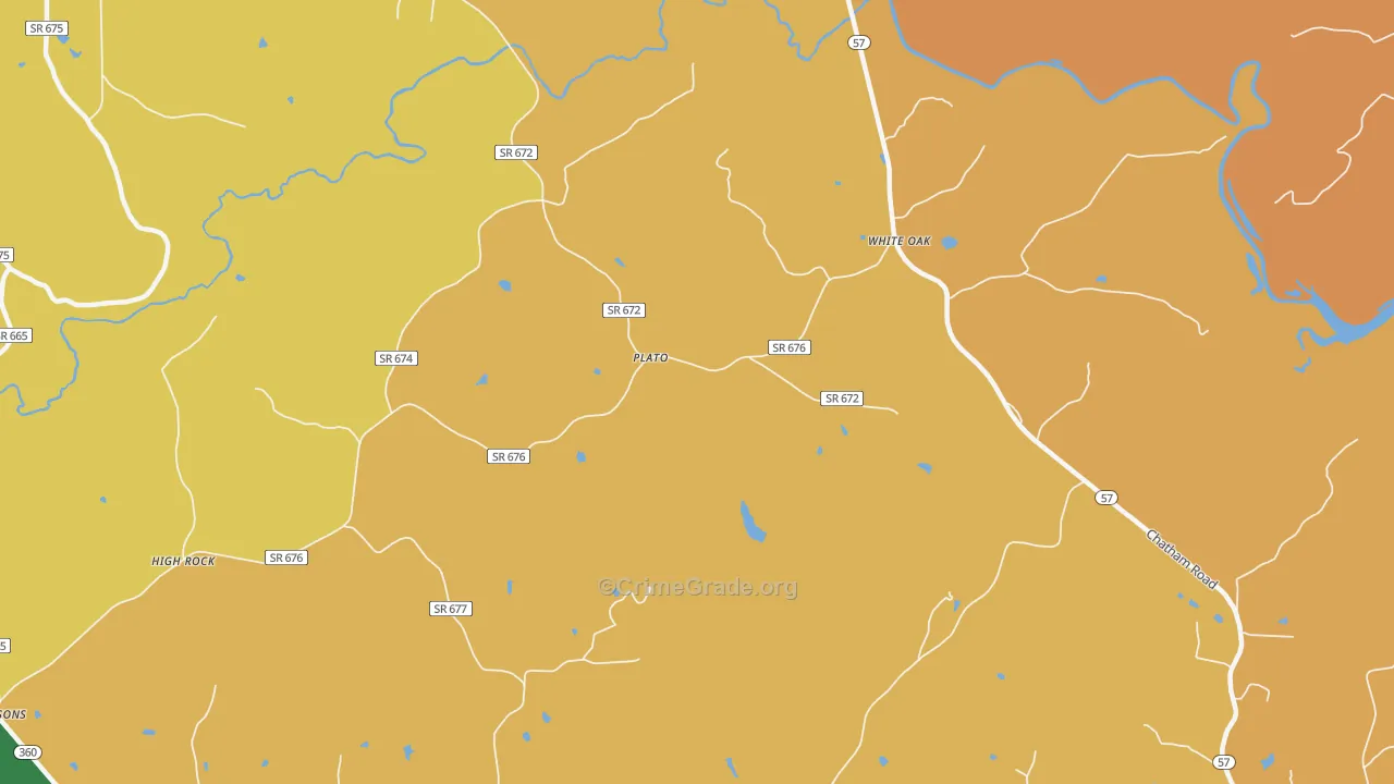White Oak, VA Map of Theft Rates