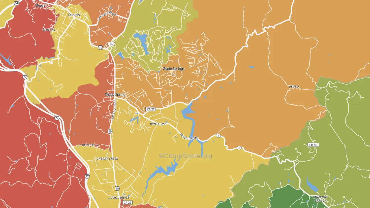 White Oak, WV Map of Theft Rates