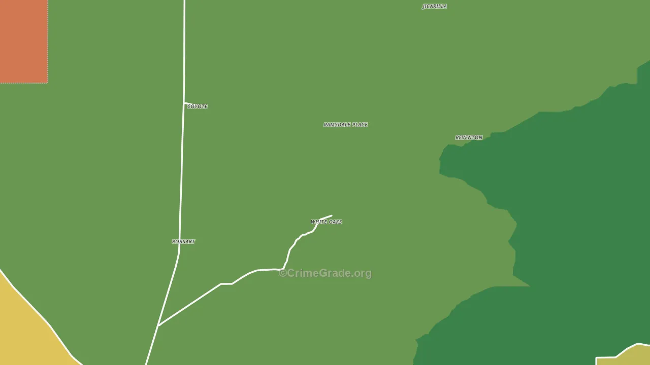 White Oaks, NM Map of Theft Rates