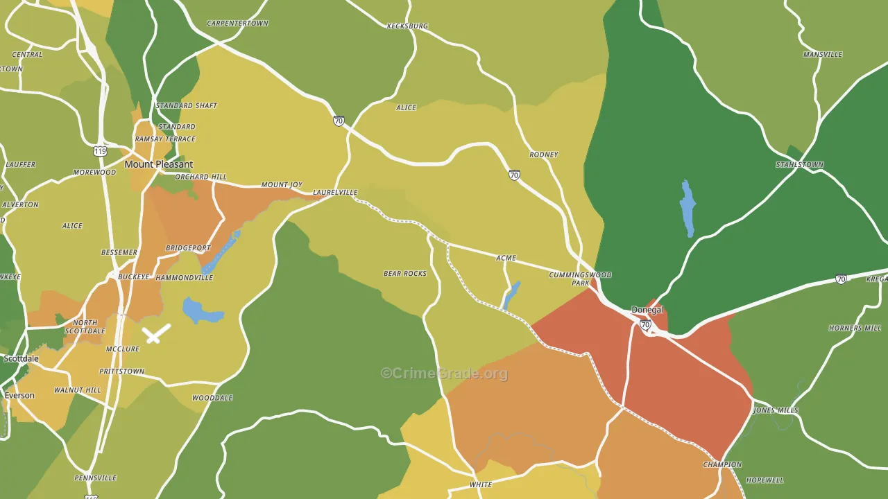 White, PA Map of Theft Rates
