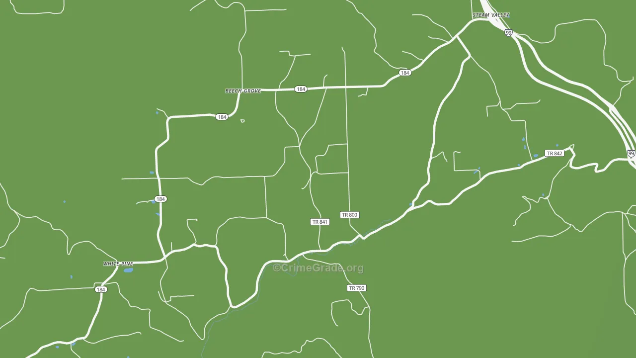 White Pine, PA Map of Theft Rates