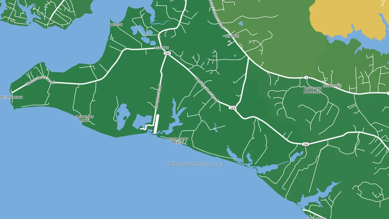 White Point Beach, MD Map of Theft Rates
