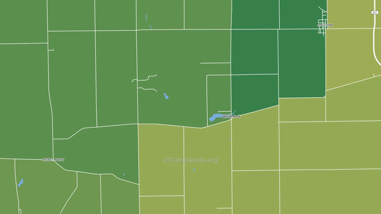 White Rock, IL Map of Theft Rates