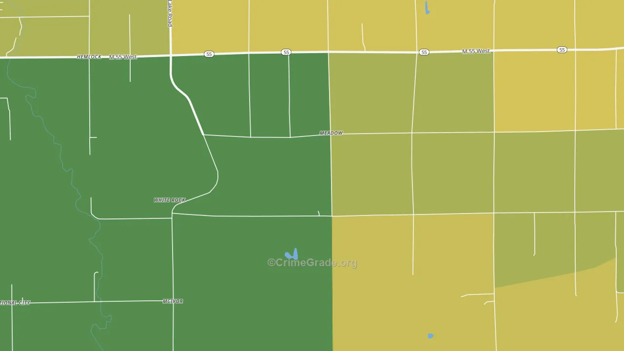 White Rock, MI Map of Theft Rates
