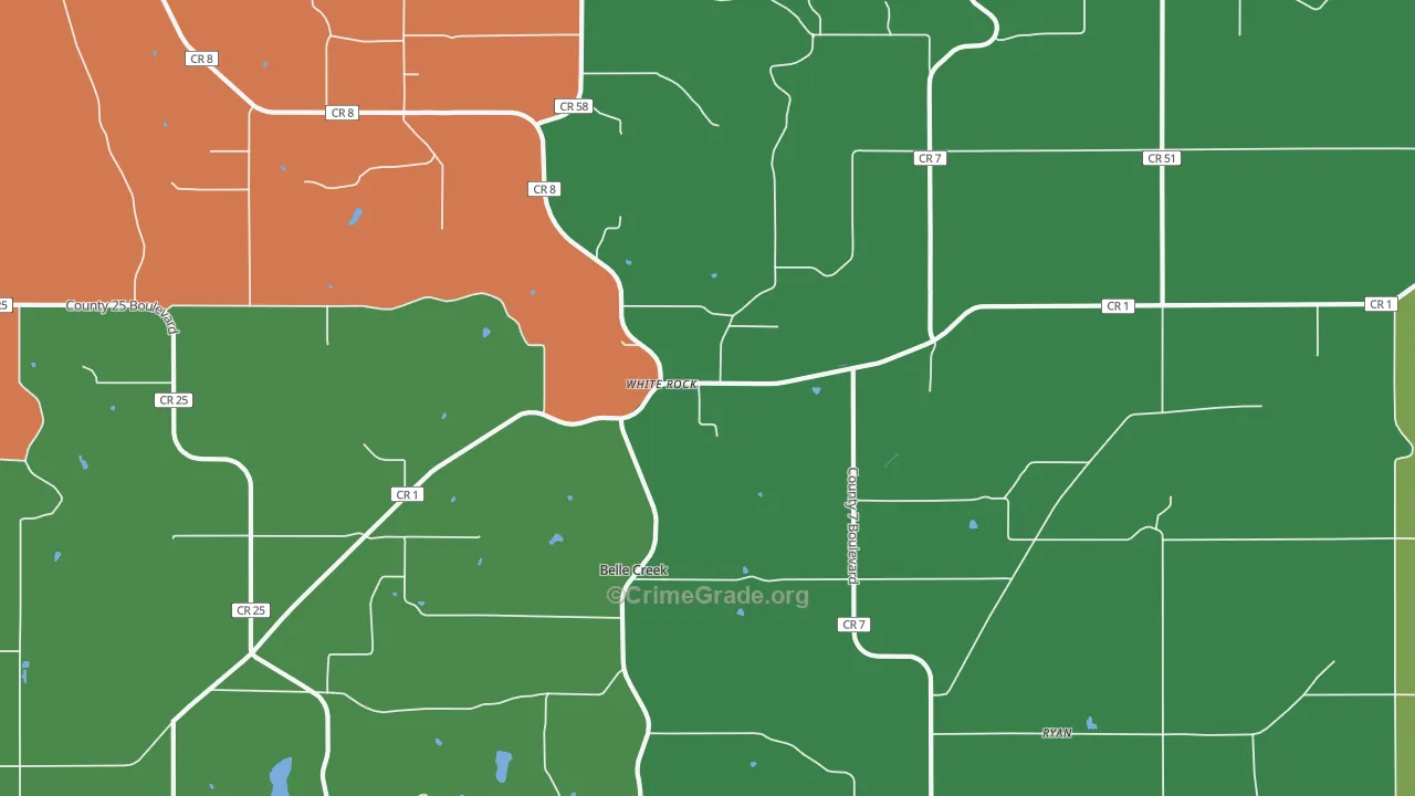 White Rock, MN Map of Theft Rates