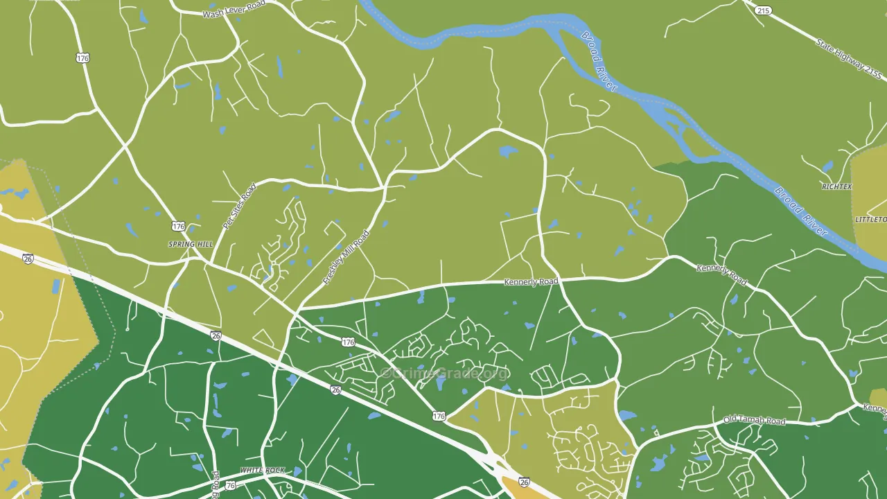 White Rock, SC Map of Theft Rates