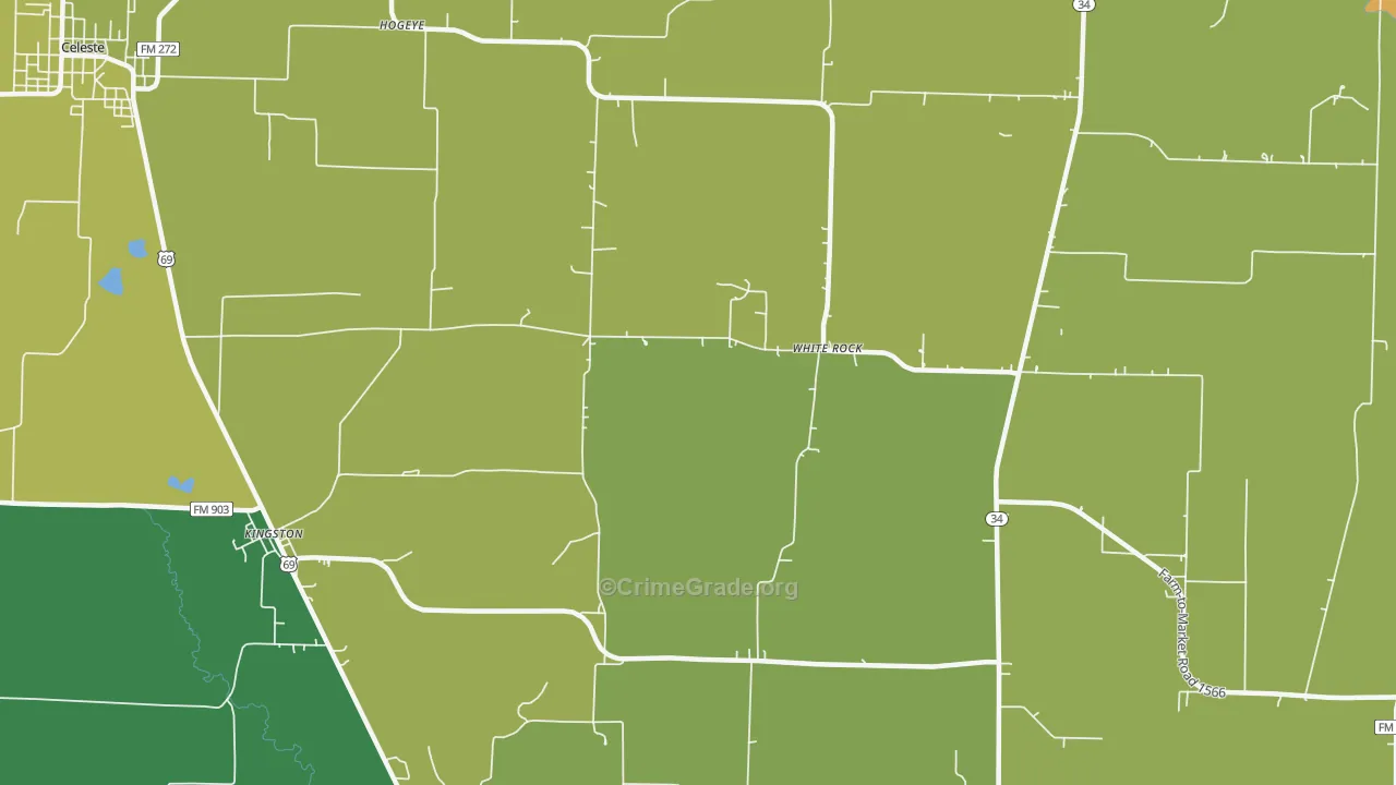 White Rock, TX Map of Theft Rates