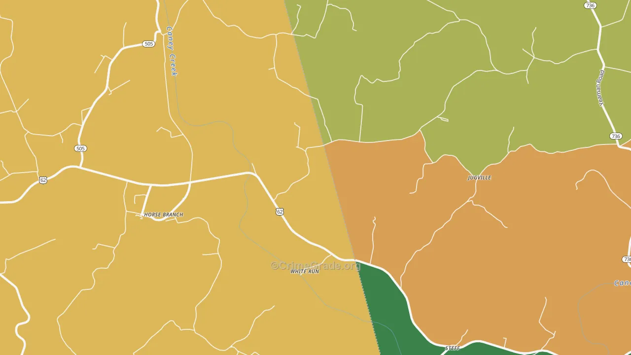 White Run, KY Map of Theft Rates