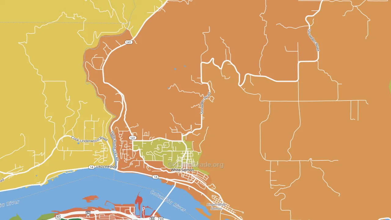 White Salmon, WA Map of Theft Rates