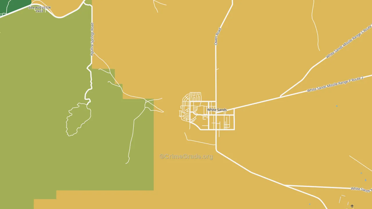 White Sands, NM Map of Theft Rates