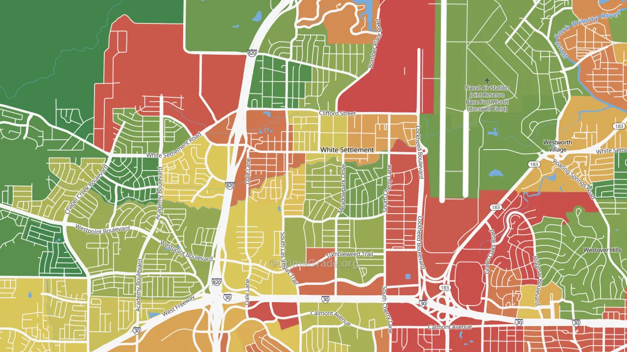 White Settlement, TX Map of Theft Rates