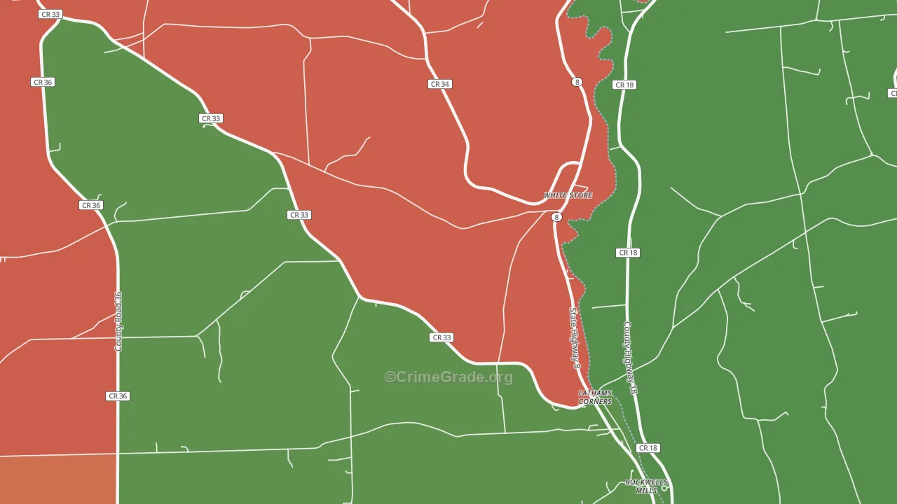 White Store, NY Map of Theft Rates