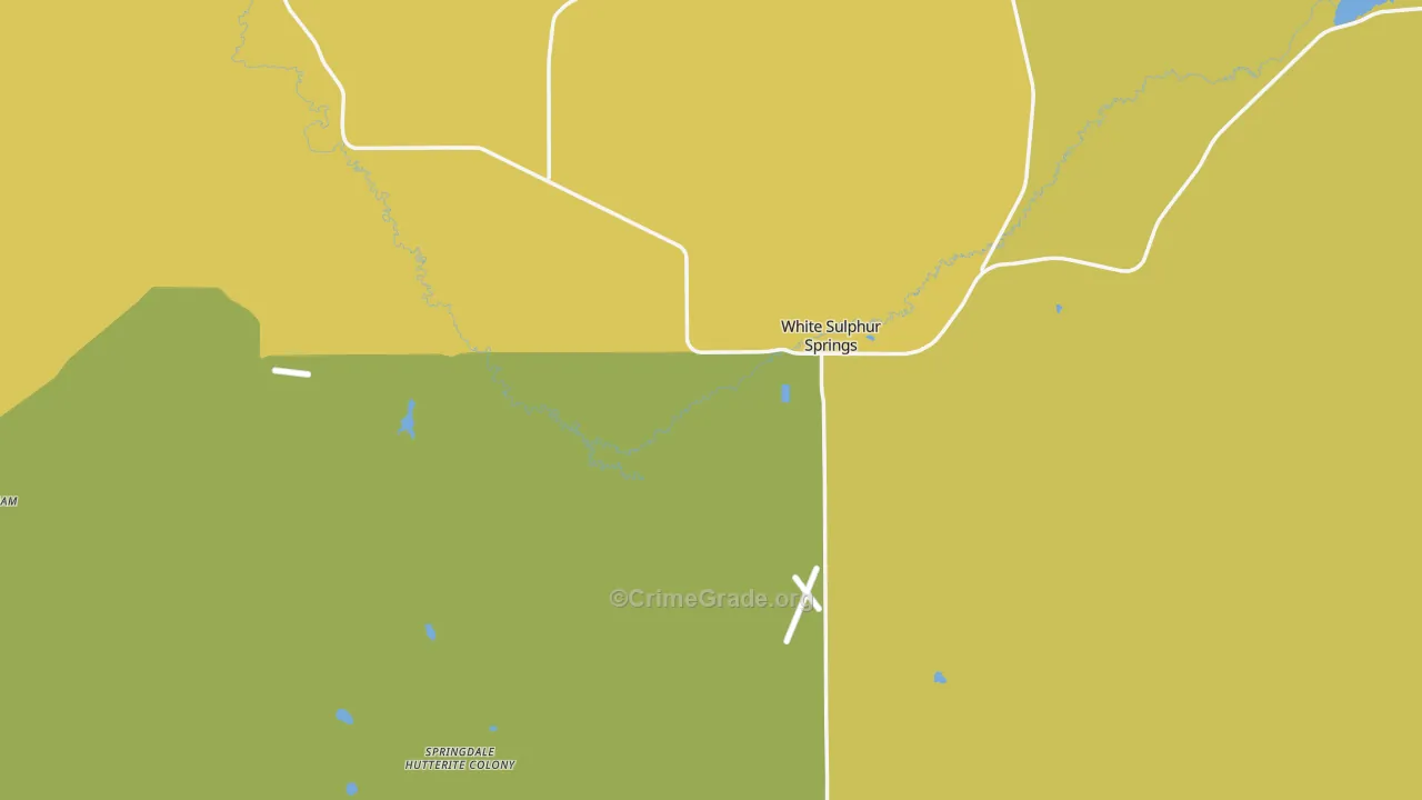 White Sulphur Springs, MT Map of Theft Rates
