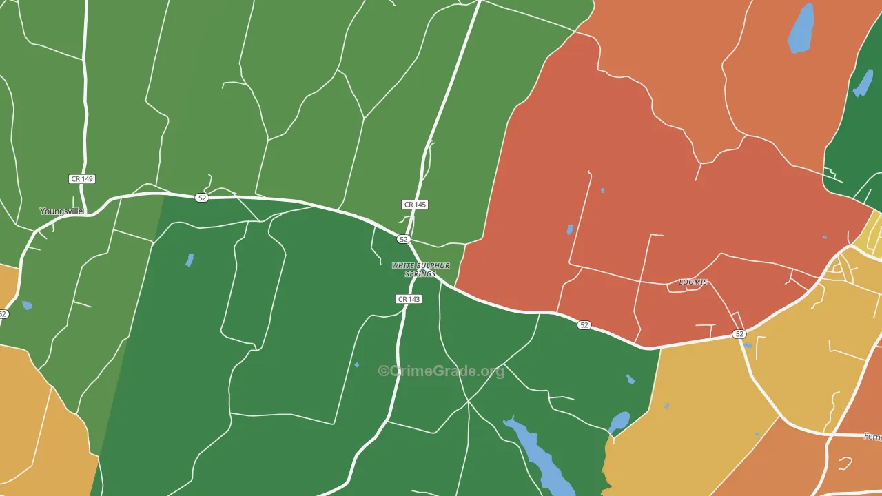 White Sulphur Springs, NY Map of Theft Rates
