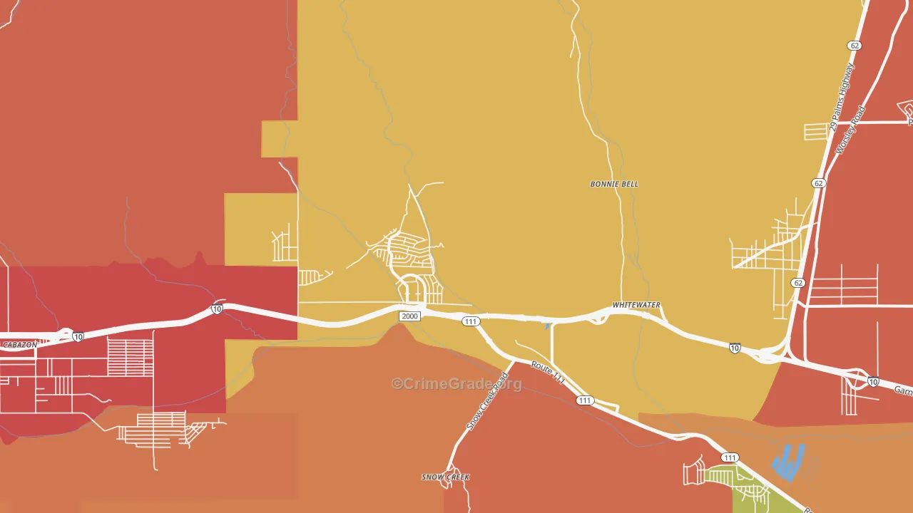 White Water, CA Map of Theft Rates