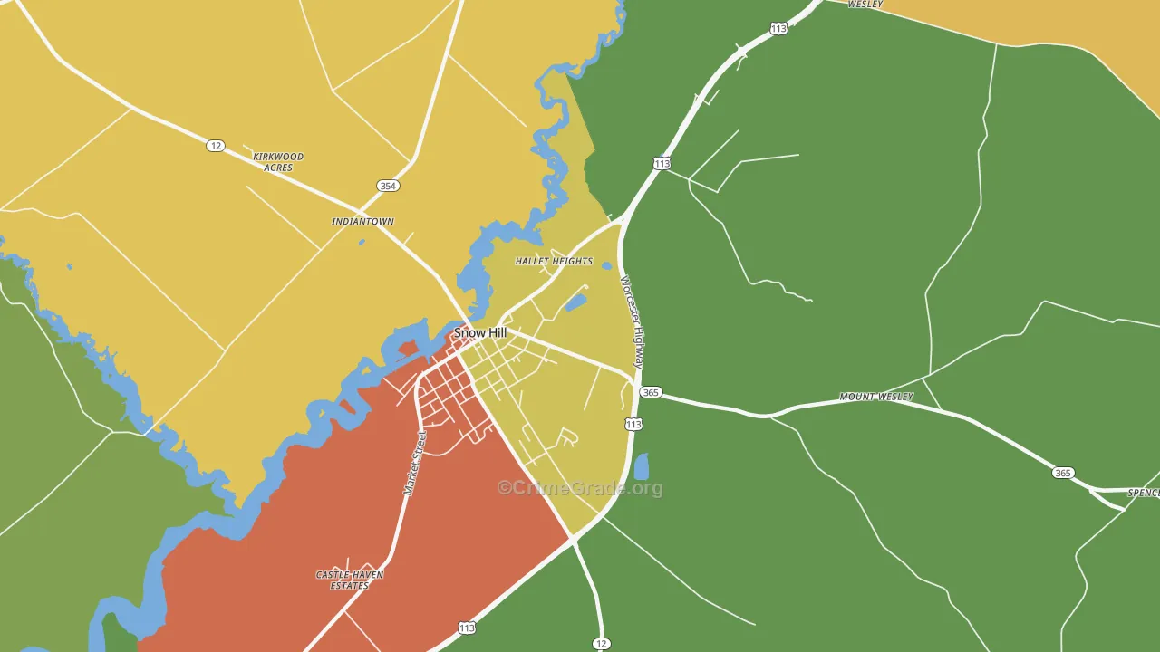 Whiteburg, MD Map of Theft Rates