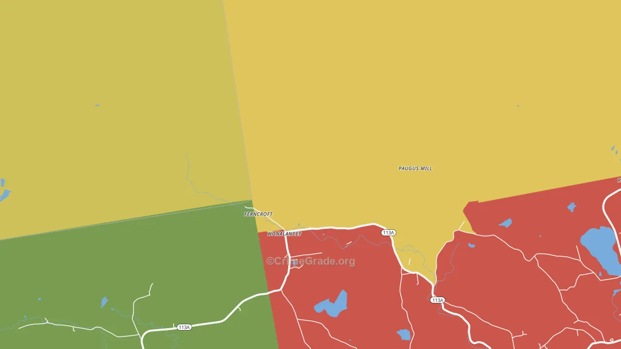 Whiteface, NH Map of Theft Rates