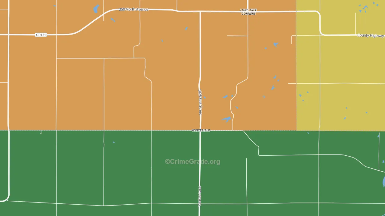 Whitefield, IL Map of Theft Rates