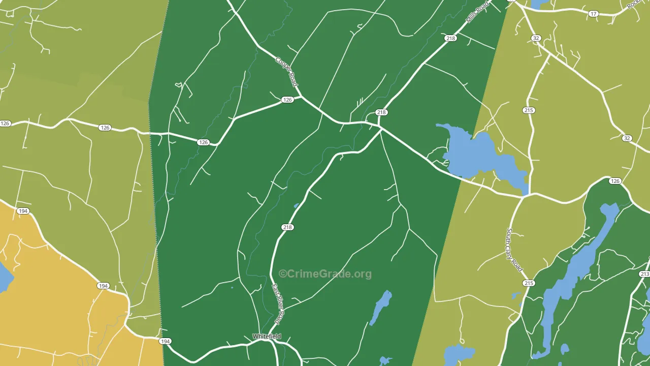 Whitefield, ME Map of Theft Rates