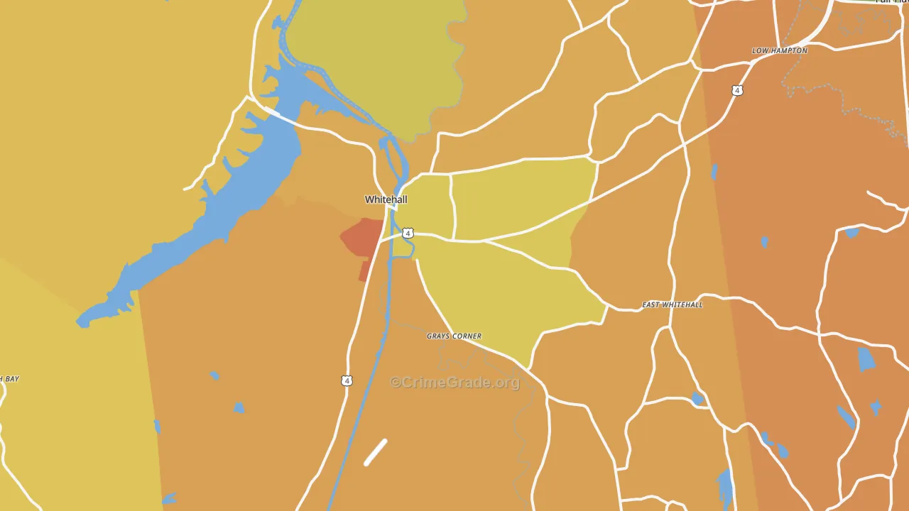 Whitehall, NY Map of Theft Rates