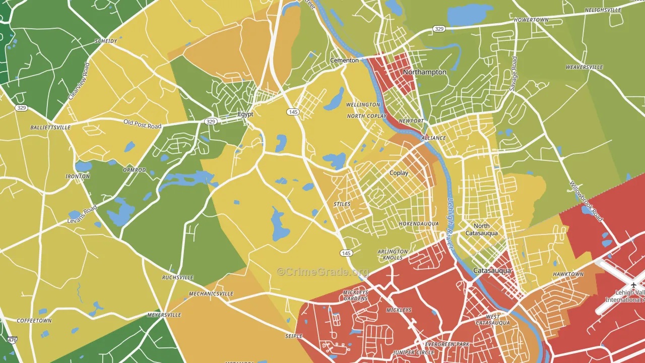 Whitehall, PA Map of Theft Rates