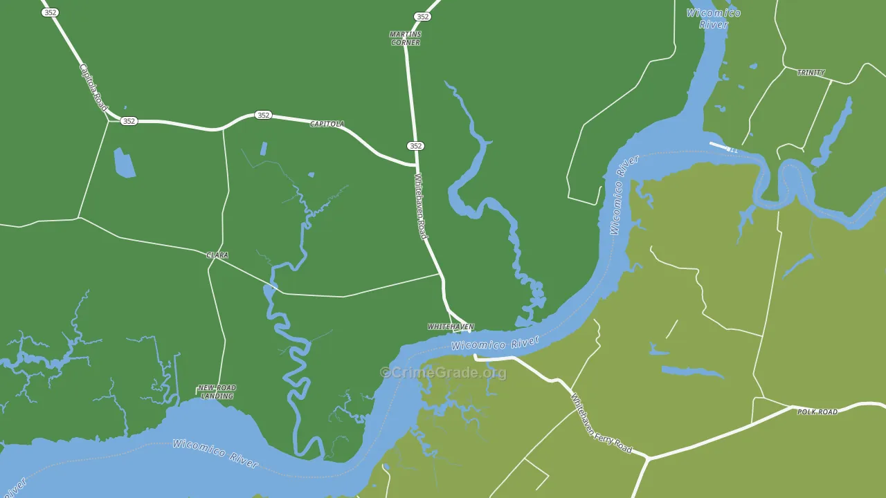 Whitehaven, MD Map of Theft Rates