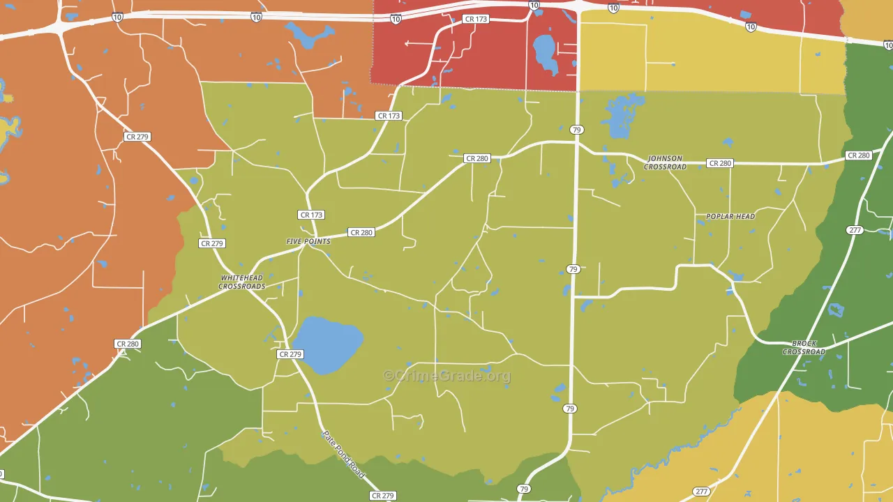 Whitehead Crossroads, FL Map of Theft Rates